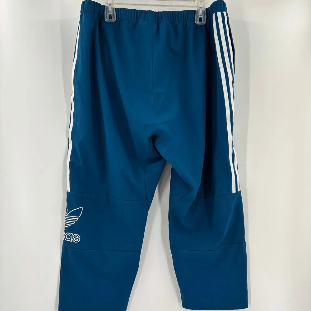 Adidas Mens 2XL Blue Parachute Stretch Waist‎ Drawstrings Track Pants